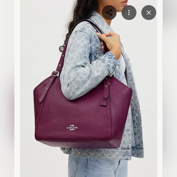 Coach Meadow- Deep Berry -pebbled leather G2339-CM074 - Picture 2 of 10